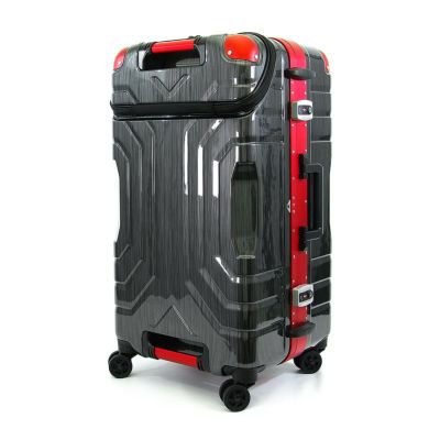 ESCAPE'Sグリップマスター スーツケース (キャリーバッグ/トランク) ヘアラインブラック/レッド ハードフレーム 83L