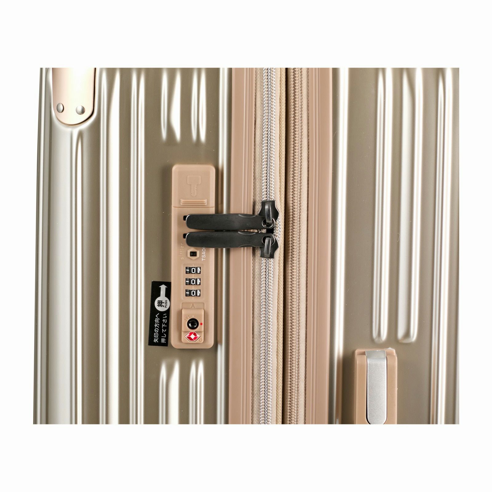 OUTLET 60%OFF】抗菌 拡張スーツケース Lサイズ ジッパータイプ