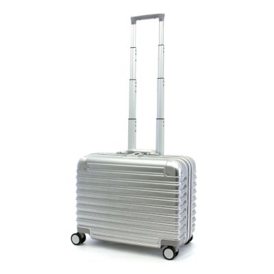 スーツケース 横型 機内持ち込み Sサイズ 27L アルミ調 TRIDENT 