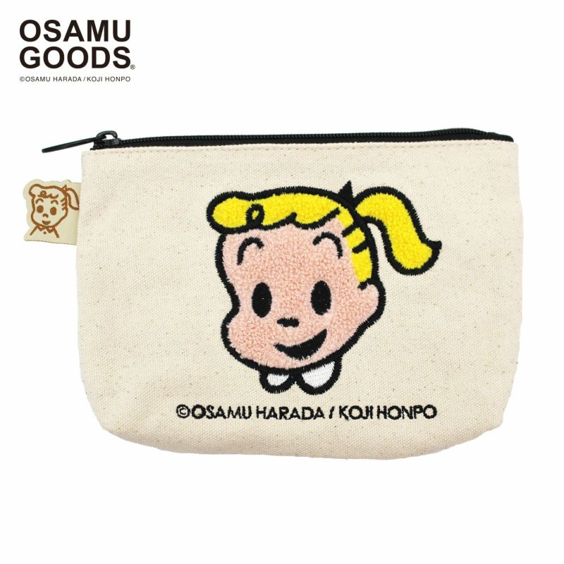 OSAMU GOODS キャンバスポーチ ミニポーチ 小物入れ 化粧ポーチ サガラ刺繍帆布ポーチ オサムグッズ 7100-M