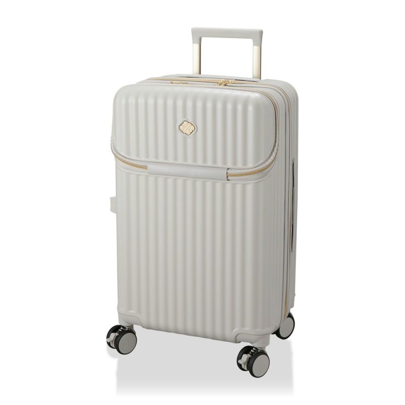 【ミホック】キャリーケース カップホルダー付き 上パカ スーツケース Mサイズ ジッパー