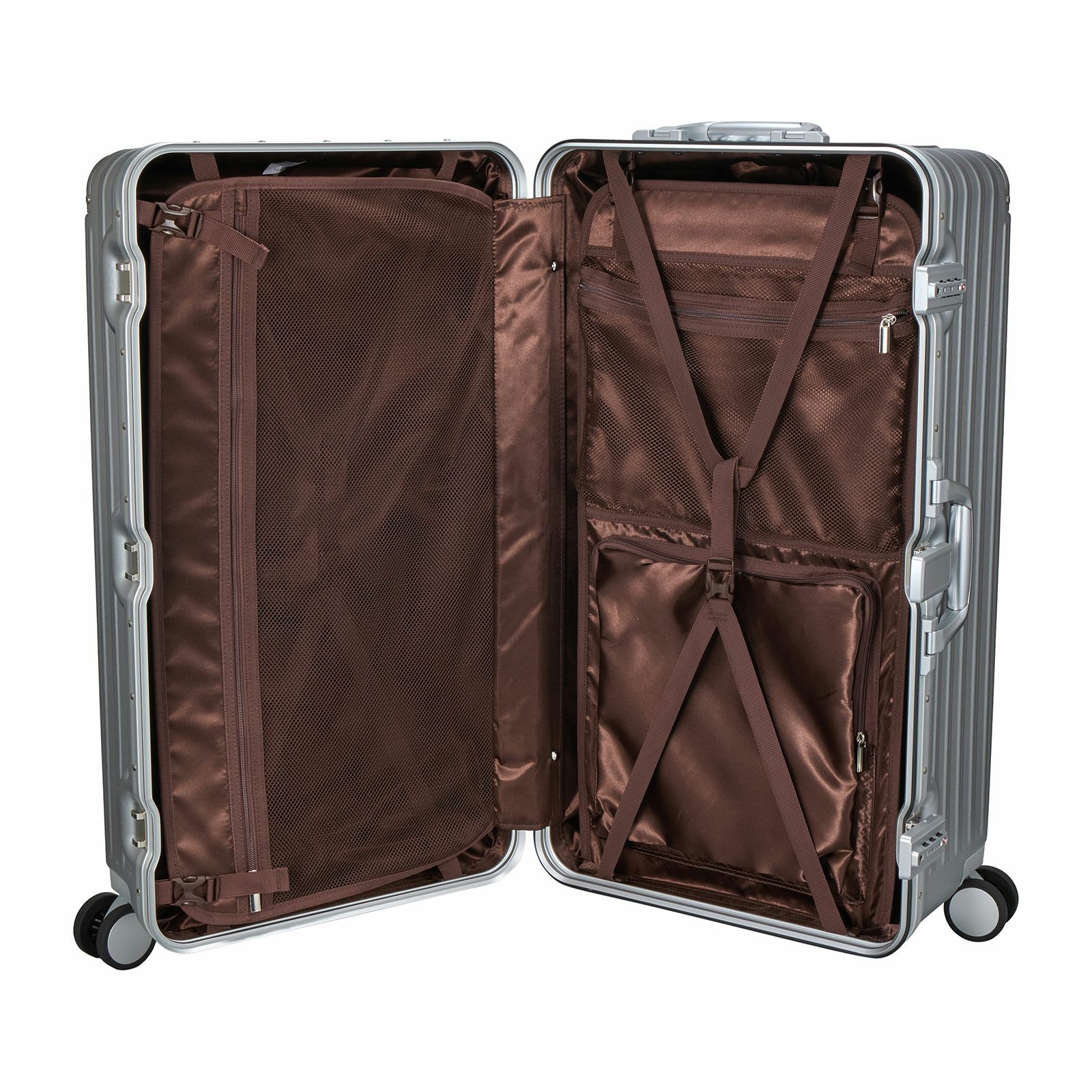 スーツケース BOX型 Lサイズ 80L アルミ調 TRIDENT TRI1030-70